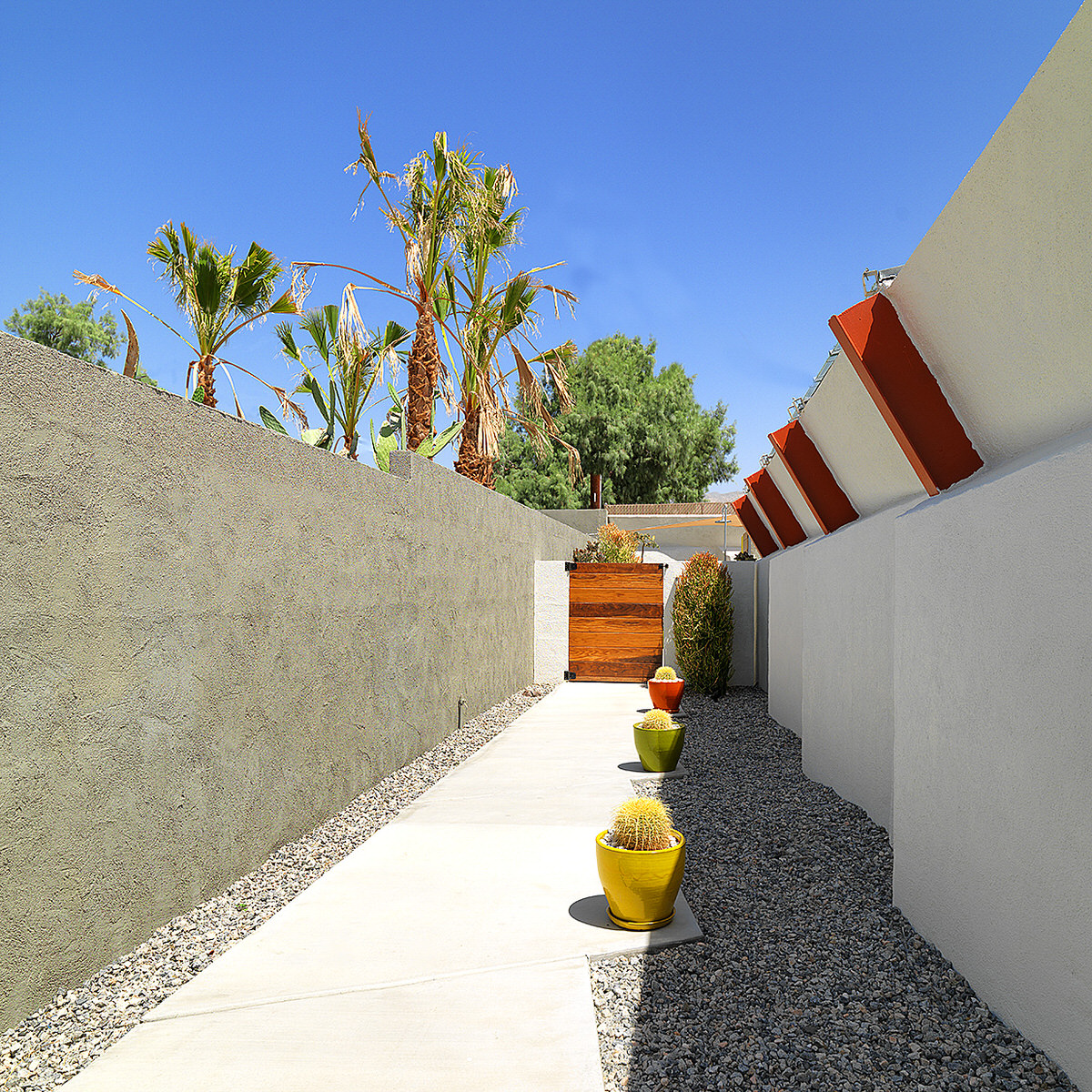 small private pool, shading small poolpalm springs, lautner hotel, contemporary desert architecture