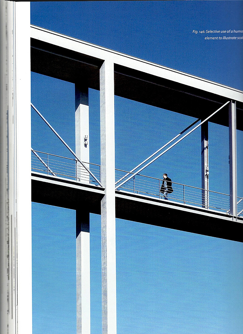 Adrian Schulz image courtesy Architectural Photography by Schulz Schulz uses the human form in a selective way to lend scale to this striking image of a pedestrian bridge element. 
